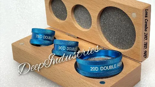 20D, 78D, 90D Double Aspheric BIO SlitLamp Diagnostic Lens Combo With Safety Box